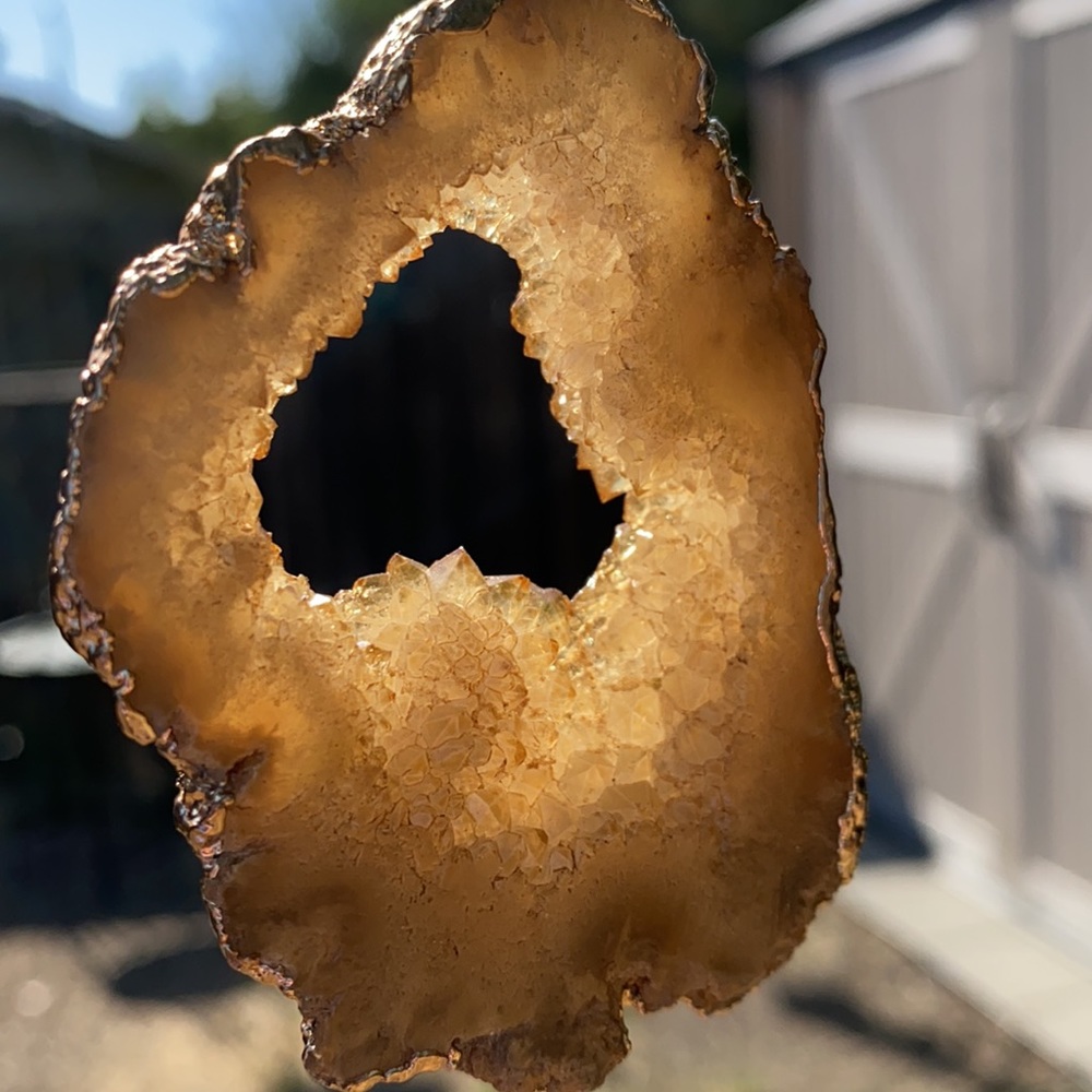 🔥Serefina geode druzy slice/quartz crystal neklce